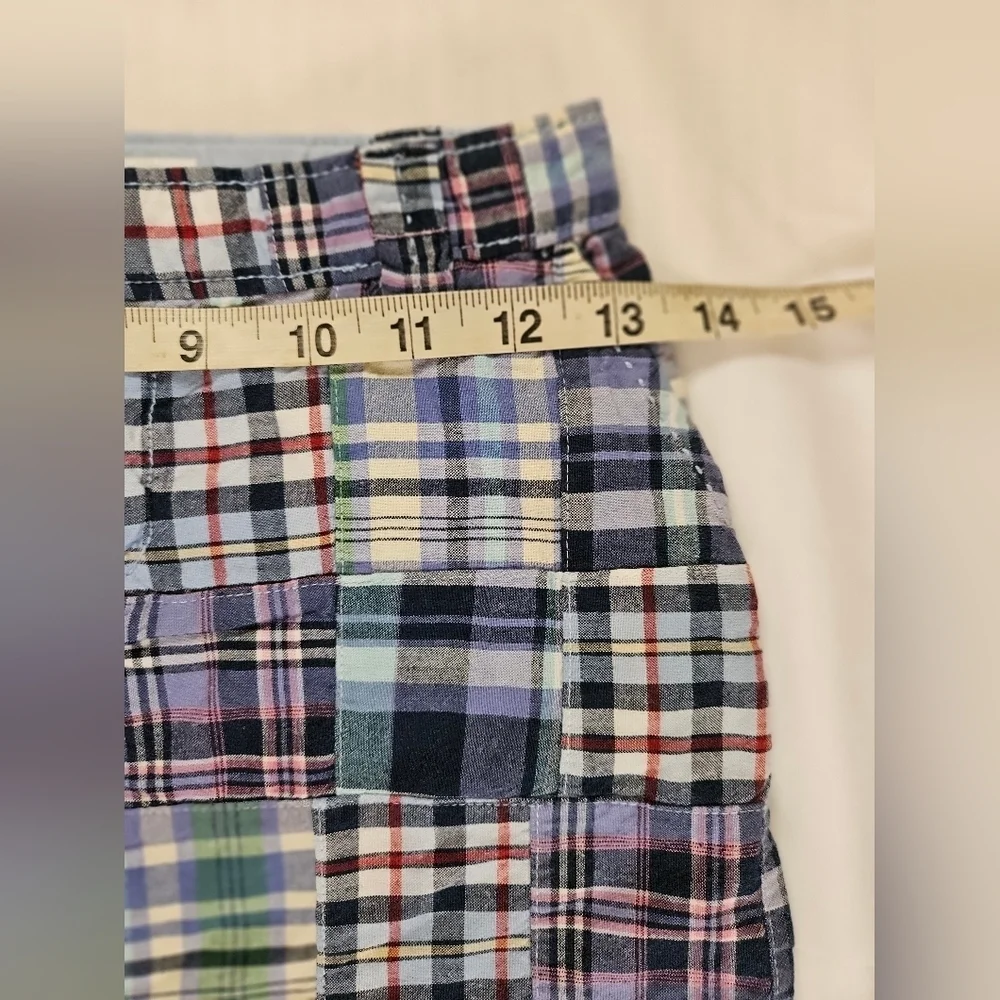 Gap Kids Girls Blue Plaid Patchwork Lined Short Skirt With Pockets Size 10